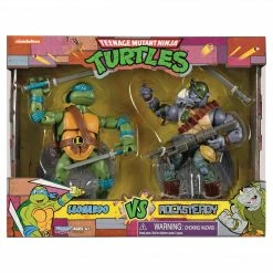 PLAYMATES TMNT CLASSIC - LEONARDO VS ROCKSTEADY 2PK AF