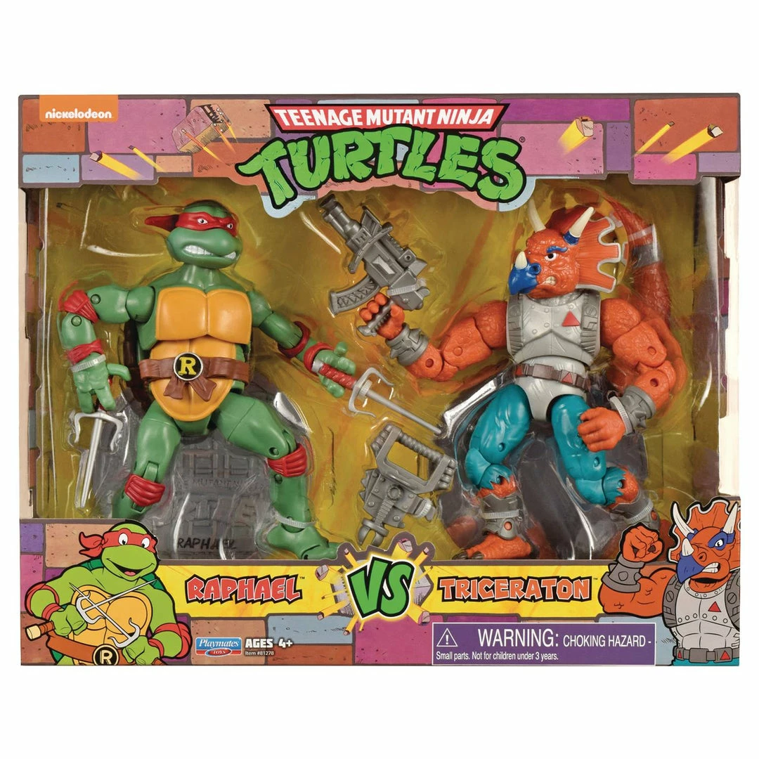 PLAYMATES JUST ARRIVED! TMNT CLASSIC - RALPH VS TRICERATON 2PK AF 1 PLAYMATES JUST ARRIVED! TMNT CLASSIC - RALPH VS TRICERATON 2PK AF