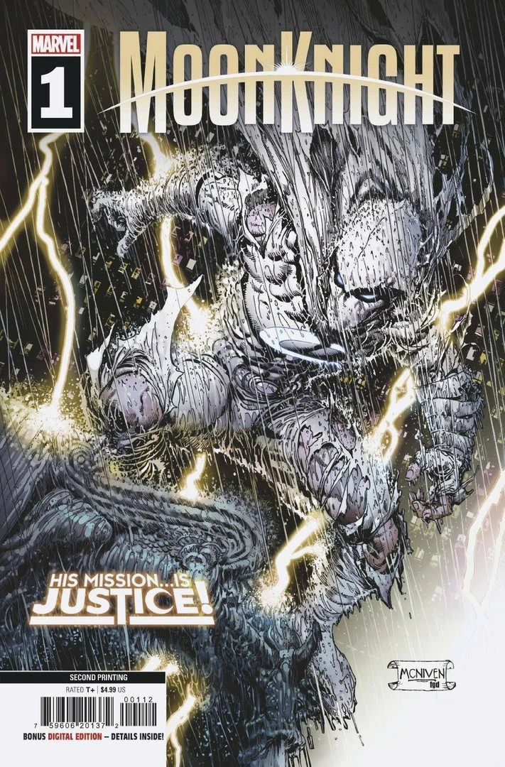 MARVEL COMICS MOON KNIGHT #1 2ND PTG MCNIVEN VAR 1 MARVEL COMICS MOON KNIGHT #1 2ND PTG MCNIVEN VAR