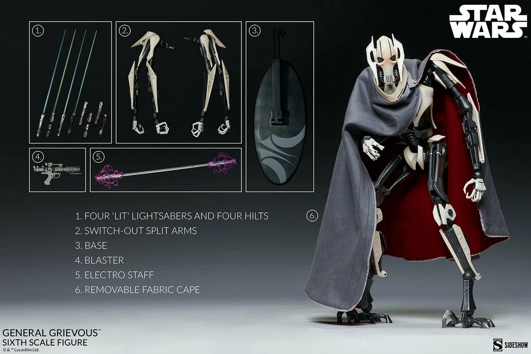 JUST ARRIVED! General Grievous Sixth Scale Star Wars Figure By Hot Toys 2 JUST ARRIVED! General Grievous Sixth Scale Star Wars Figure By Hot Toys