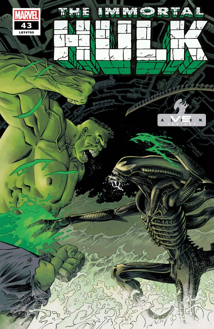 MARVEL COMICS IMMORTAL HULK #43 SHALVEY MARVEL VS ALIEN VAR 1 MARVEL COMICS IMMORTAL HULK #43 SHALVEY MARVEL VS ALIEN VAR