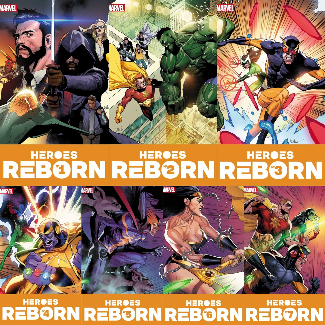MARVEL COMICS HEROES REBORN #1-7 COMPLETE SET 1 MARVEL COMICS HEROES REBORN #1-7 COMPLETE SET