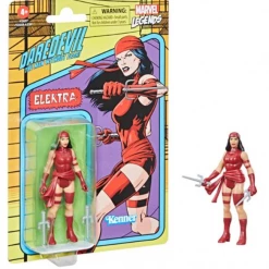 HASBRO FIGURES MARVEL LEGENDS - RETRO 375 COLLECTION - ELEKTRA (UNPUNCHED CARD)