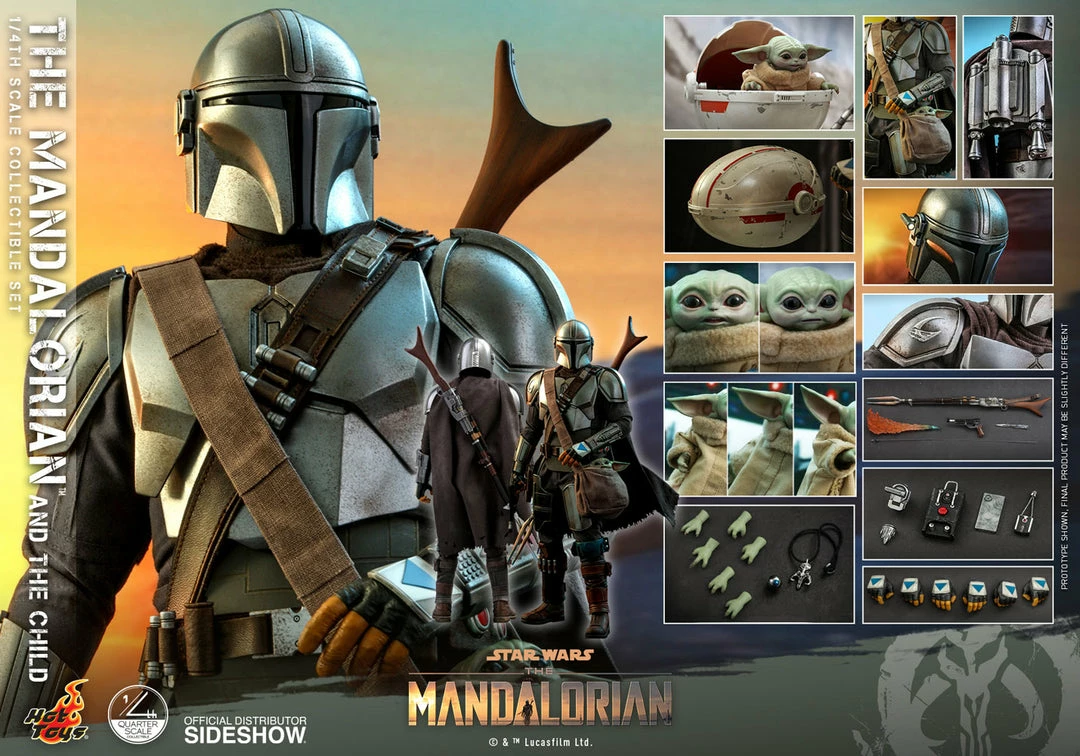 The Mandalorian - Mandalorian And The Child Quarter Scale Figure By Hot Toys 1 The Mandalorian - Mandalorian And The Child Quarter Scale Figure By Hot Toys