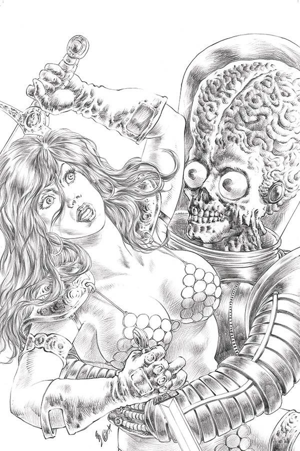DYNAMITE MARS ATTACKS RED SONJA #1 15 COPY QUAH B&W VIRGIN FOC INCV COMICS 1 DYNAMITE MARS ATTACKS RED SONJA #1 15 COPY QUAH B&W VIRGIN FOC INCV COMICS
